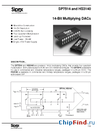 Datasheet HS3140B-3Q manufacturer Sipex